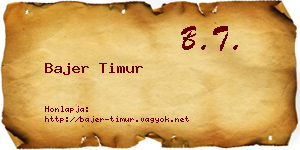 Bajer Timur névjegykártya